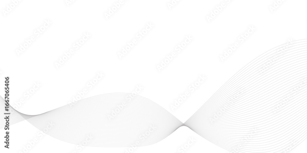 Poster thin wavy curve line vector background. curve wave seamless pattern background. black and grey wave 
