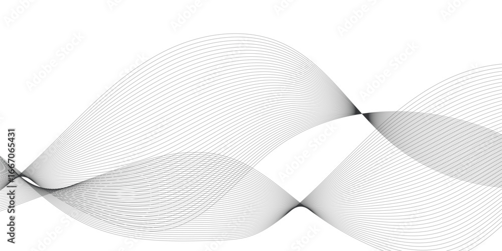 Poster abstract wavy grey stream element for design on transparent background isolated. frequency sound wav