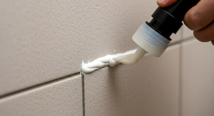 Sealant applied between ceramic tile joints