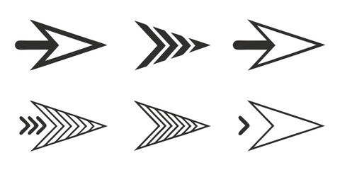 Collection of Six Modern Arrow Icons