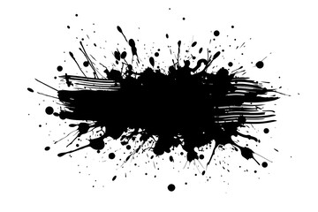 Abstract Black Ink Splatter Banner: High-Resolution Graphic Design Element