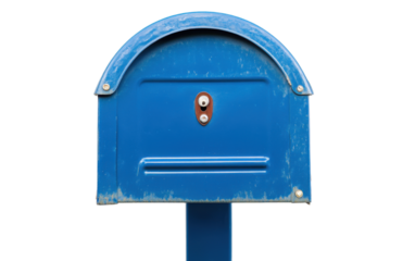 A blue mailbox on white background,png