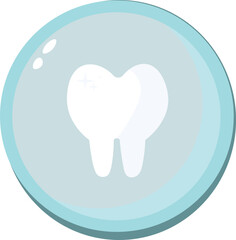 icon in pure blue and white colors with a white tooth in a circle