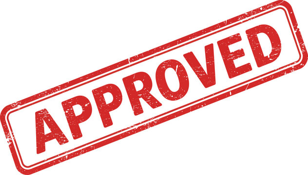 Approved stamp seal on transparent background for validation and confirmation purposes