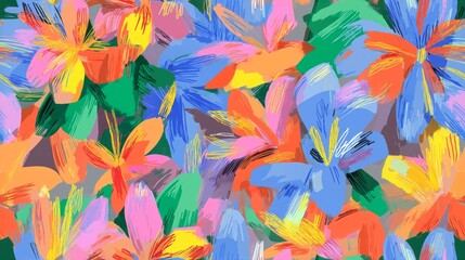 seamless floral pattern with decorative blooming flowers and elegant design