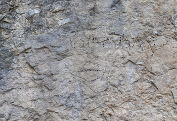 the structure of the rock surface in the section, quarrying in the natural environment, sunny day