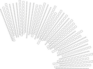 Circular outline designed with squared irregular rays positioned along a quarter of the circumference.