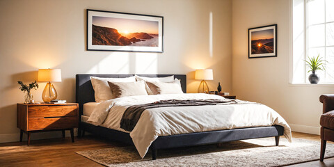 bedroom with bed and pillows