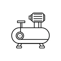 A air compressor line art vector illustration