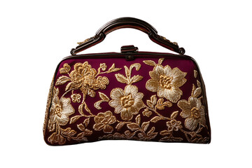 beautiful mahroon clutch with floral embroiderey design