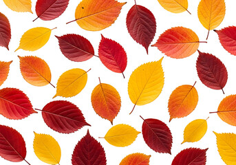 Fototapeta premium Vibrant autumn leaves in a striking pattern against a dark background, showcasing a spectrum of warm colors.