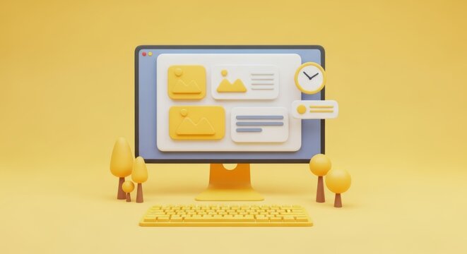 Modern computer screen displaying business information and data analytics