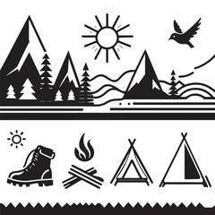 Nature Icon Set | Minimal Trees, Plants, and Environment Vector Symbols