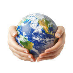 Hand is holding a globe