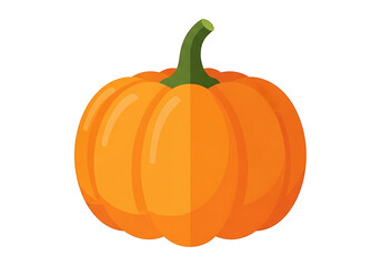 Obraz premium A vibrant, cartoon-style illustration of a pumpkin against a stark black background.