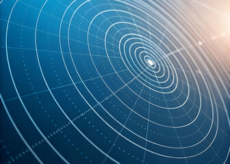 Gradient tech background with circular radar lines blue abstract pattern digital grid futuristic design technology concept glowing light modern interface innovation dynamic energy