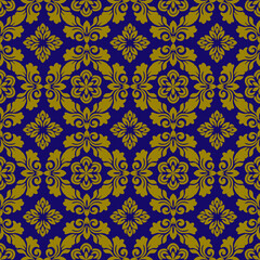 Seamless damask pattern with intricate. Perfect for creating continuous backgrounds.