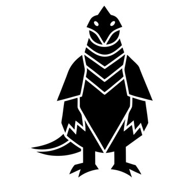 Stylized silhouette of a doedicurus a prehistoric armadillo