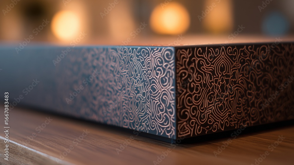 Leinwandbilder closeup of a 3dprinted computer case with intricate ventilation patterns in sharp focus softly blurr