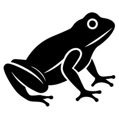 Obraz premium Simple black frog silhouette icon for design