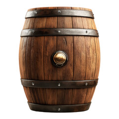 Obraz premium Wooden barrel with a gold button on top