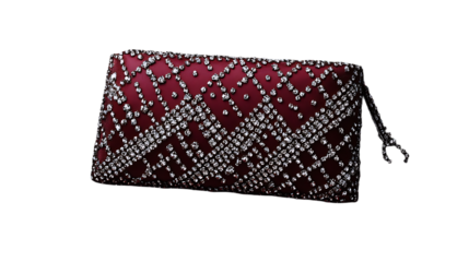 beautiful velvet clutch with stone work