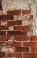 Obraz premium ancient ruined red brickwork from the 18th century