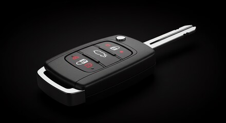Obraz premium Luxury Car Key Fob Isolated on Black Background