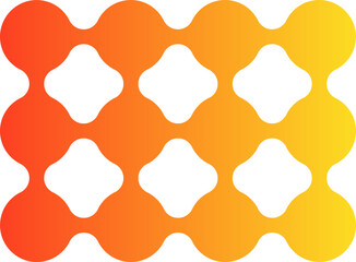 Large-scale modular rectangular grid built from interconnected gradient circles.