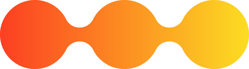 Two gradient circles connected as a modular geometric pair with small scale linkage.