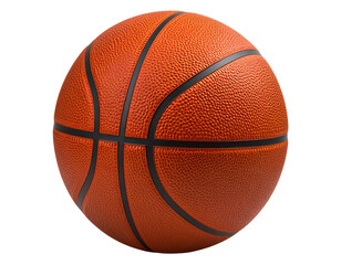 Fototapeta premium Basketball with Glossy Shine, Sport Equipment PNG Isolated.