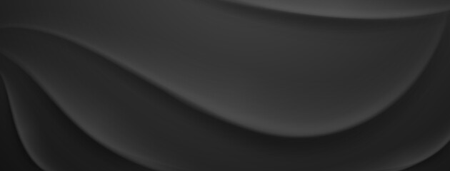 Smooth, dark gray abstract wavy shapes create a flowing pattern, forming a dark, elegant background with soft, curved lines and subtle shading.