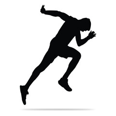 Vector Man Sprinting Icon black 024.eps