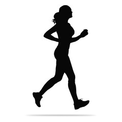 Vector girl jogging Icon black 029.eps