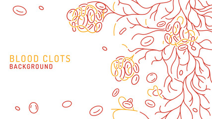 Abstract medical background showing blood clots in vessels