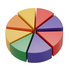 Obraz premium Colorful segmented circle isolated on transparent background