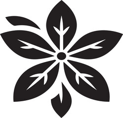 Black Minimalist Flower Silhouettes Icons