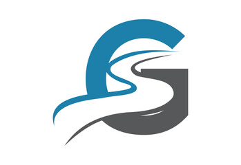 Initial Letter G with backspace S or pathway Logo design vector template