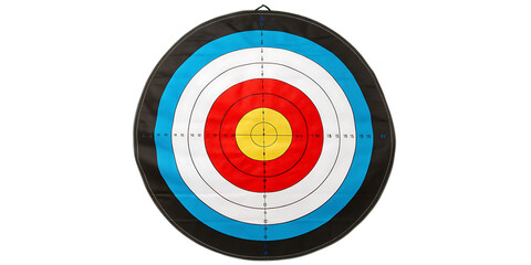 Archery Target with Concentric Rings and Numbers sport recreation isolated on a transparent background