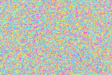 Abstract colorful static noise pattern with a vibrant speckled texture