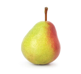 One whole ripe pear isolated on white