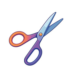 Colorful gradient scissors on light background with vibrant red and blue handles