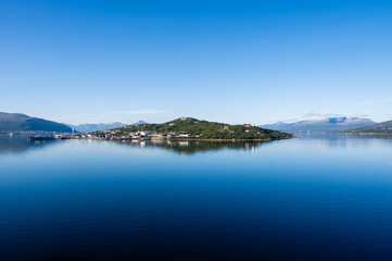 View of The City of Tromso and the Fjord in summer, Norway