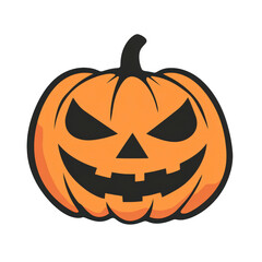 Fototapeta premium Pumpkin with a scary face on it