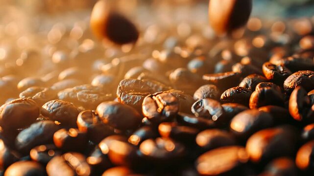 coffee beans and a cup of coffee. Selective focus. nature.