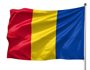 Obraz premium Romania National Flag Isolated on Transparent Background.