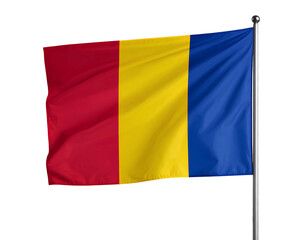 Obraz premium Romania National Flag Isolated on Transparent Background.