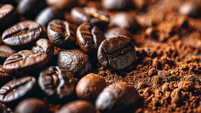 coffee beans and a cup of coffee. Selective focus. nature.