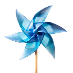 Pinwheel Frozen in Wind Mid Spin Isolated on White