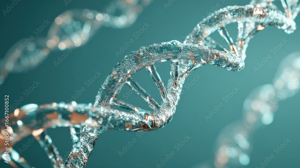 Poster this depiction showcases the intricate double helix structure of dna, highlighting its molecular com